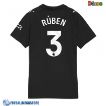 Fotballdrakt Dame Manchester City Ruben Dias #3 Bortedrakt 2025-26 Kortermet